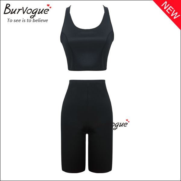 2 piece fitness clothiing black workout clothes for women-16021