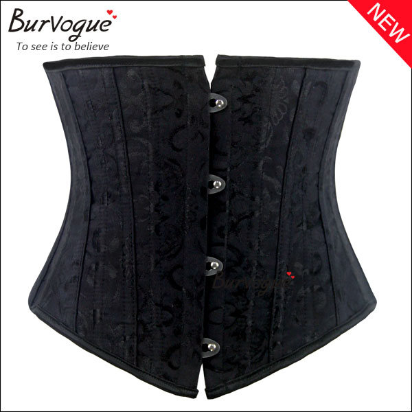 women black 24 steel bones underbust waist training corset-22037