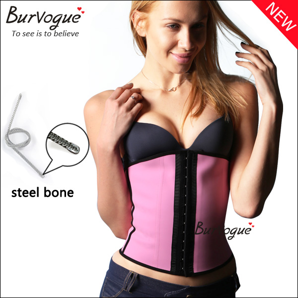 fashion latex under bust corset steel bone waist trainer-21421