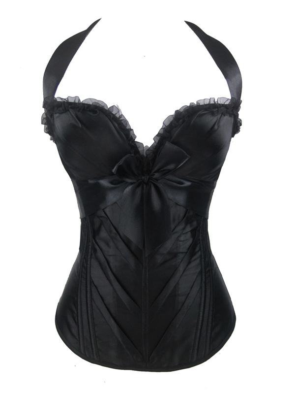 Women Satin Neck Halter Bustier Bridal Corset Tops Wholesale