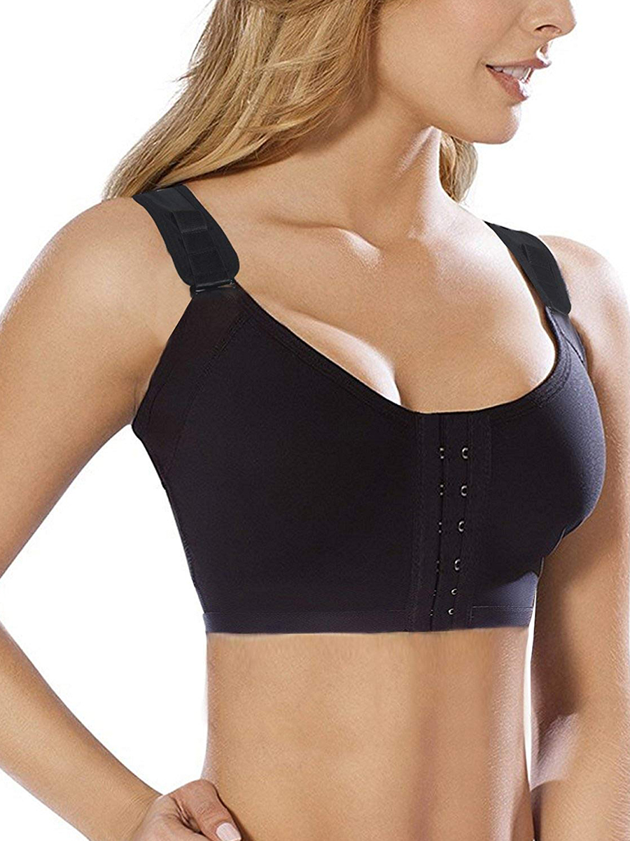 Post Surgical Bra Front Closure Post Surgery Bra Post Op Front Close Bras  Sports Bra Mastectomy Bra Wirefree for Women (Small, Black) at   Women's Clothing store