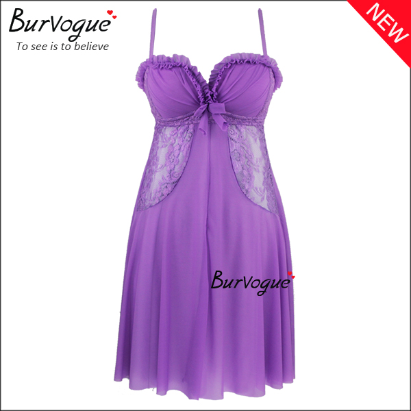ruffle-lace-babydolls-mesh-deep-v-chemises-lingerie-with-bow-13139