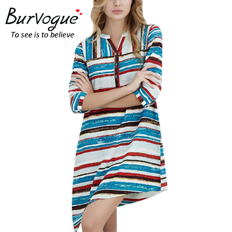 short-sleeve-stripe-nightgowns-sleepwear-13413