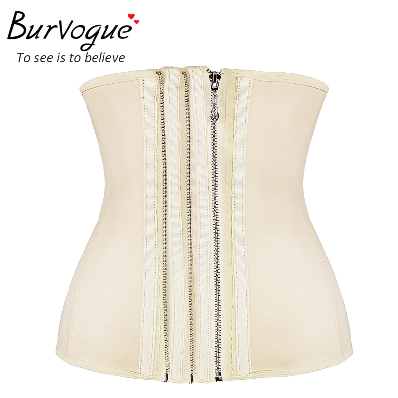 skin-three-zipper-smooth-latex-steel-boned-waist-training-corset-21439