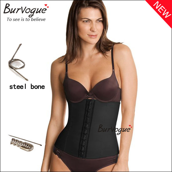black-smooth-latex-plus-size-latex-steel-boned-corsets-wholesale-waist-trainers-21412