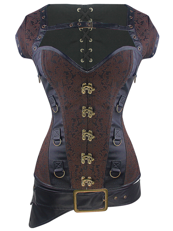 Buy Wholesale Gothic Dobby 12 Steel Boned Bustier Tops Steampunk Corset ...