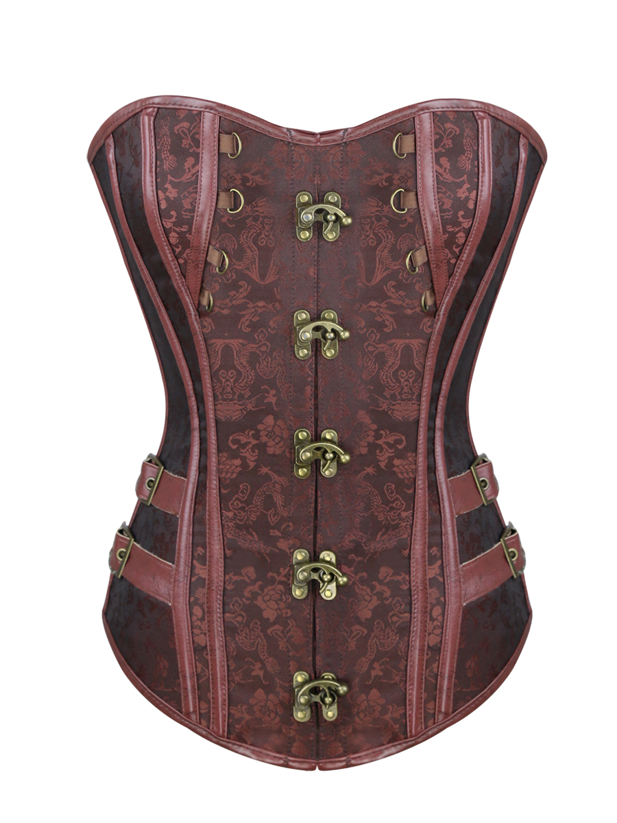 Buy Wholesale Plus Size Jacquard Gothic Steampunk Overbust Corset Tops ...