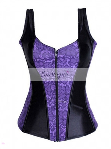 Noble Strap Purple Corset With High Quality Zipper