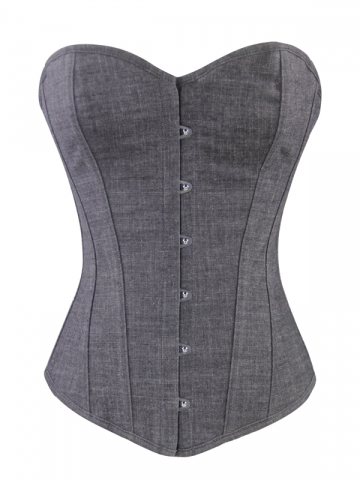 Plain Corset Tops Lady Denim Corset For Waist Training