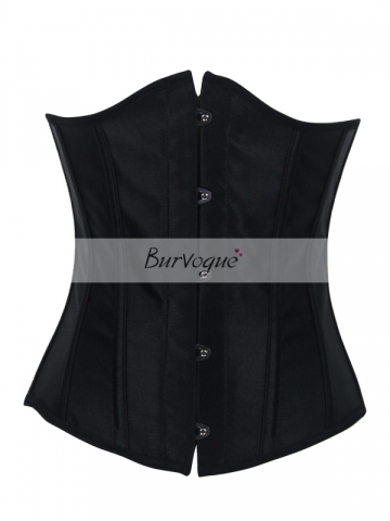 Steel boned corsets black overbust corset for women