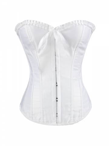 Pure White Prom Women Overbust Bridal Corset Tops