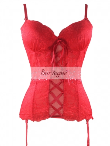 Hot Red Super Fashion Bridal Lace Corset For Wholesale
