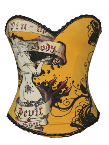 Yellow Pin-up Corset Wholesale With Cheap prices