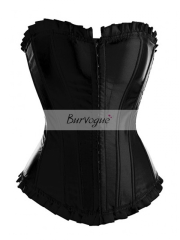 Hot Sale Elegant Black Satin Corset For Ladies