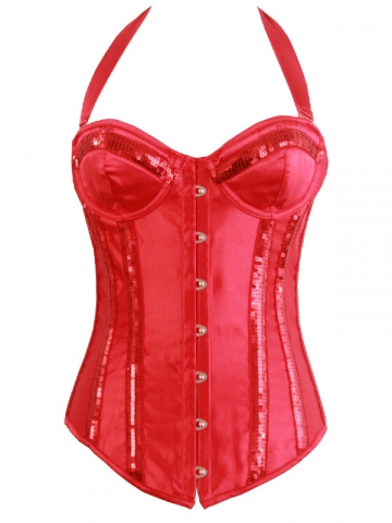 Hot Red Bling Girl Halter Outwear Party Corset