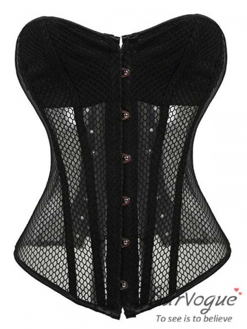 New Mesh Black Waist Trainer Corset Top Thin Buster For Lady