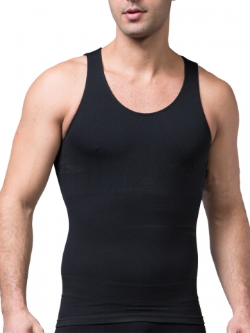 U Neck Mens Waist Trainer Undershirt Sport Vest Body Shaper