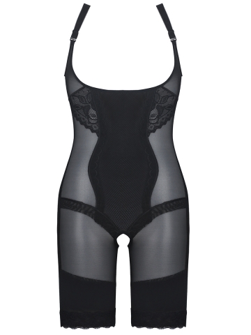 Women U-shaped Chest Translucent Body Shaper Lace Bodysuit