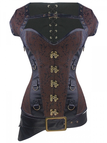 Gothic Dobby 12 Steel Boned Bustier Tops Steampunk Corset
