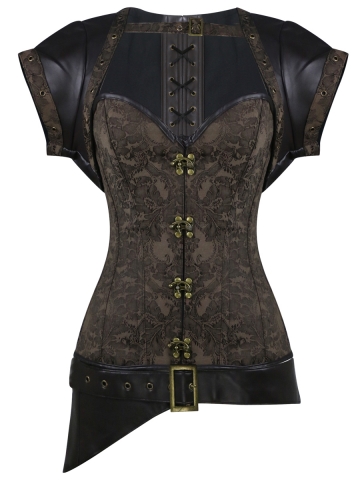 Dobby 12 Steel Boned Gothic Steampunk Overbust Corset Tops