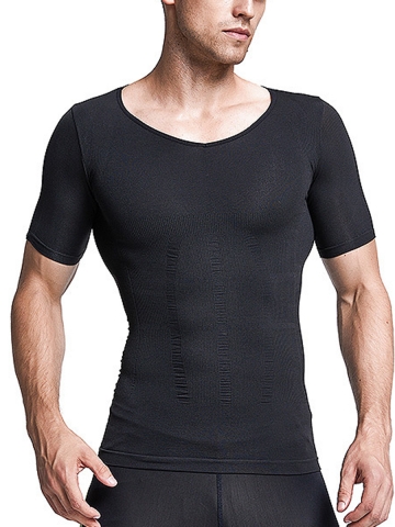 Men's Short Sleeve Stretch Shapewear Compression Undershirt