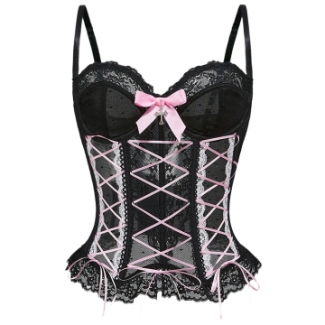 Lace Ribbon Corset Bustier for Women – Shaping Lingerie Top