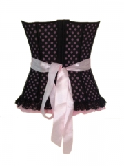 Fashion Dots Pink Mesh Corset With Good Quality