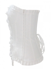 Elegant Rose Flower White Corset