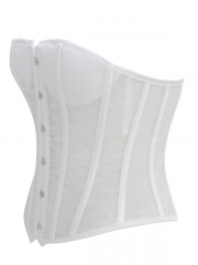 Hot Steel Boned White Bridal Lace Overbust Corset 