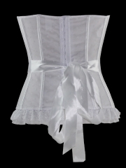 Good Design Mesh Bows White Cup Overbust Corset Bustier