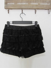 Super Beautiful Pure Black Lace Culottes For Ladies