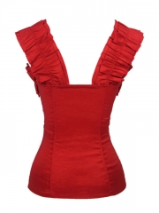 Fashion hot red goldent zipper shape women corset