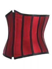 Reversible Wear Red Satin Waist Training Steel Boned Corset 