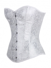 White Embroidered Bridal Corset Women Overbust Corset Tops