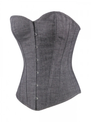 Plain Corset Tops Lady Denim Corset For Waist Training