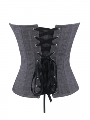 Plain Corset Tops Lady Denim Corset For Waist Training