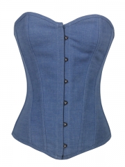 Plain Corset Tops Lady Denim Corset For Waist Training