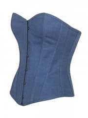 Plain Corset Tops Lady Denim Corset For Waist Training