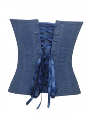 Plain Corset Tops Lady Denim Corset For Waist Training