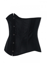 Steel boned corsets black overbust corset for women