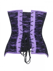 Satin With Lace Underbust Steel Bone Corset for Women