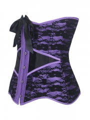 Satin With Lace Underbust Steel Bone Corset for Women