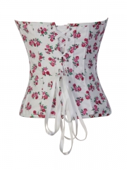 Lovely Small Flora White Overbust Corset Top Back Lacing