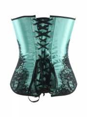 Wholesalw Green Satin Fashion Lace Overbust Corset Tops