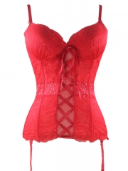 Hot Red Super Fashion Bridal Lace Corset For Wholesale