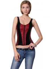 Strap Ladies Overbust Corset With High Quality Zipper