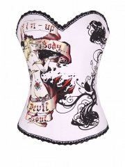 Wholesale White Ladies Pin-up Overbust Corset Tops