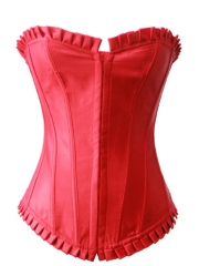 Good Quality Red Satin Classical Ladies' Overbust Corset