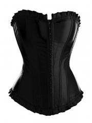 Hot Sale Elegant Black Satin Corset For Ladies