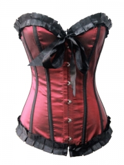 Red Classical Overbust Ladies Corset Tops